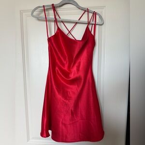 TCEC Red Mini Dress Criss Cross Back